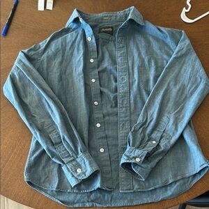 Trumaker denim shirt- no size tag, see measurements. Great condition
